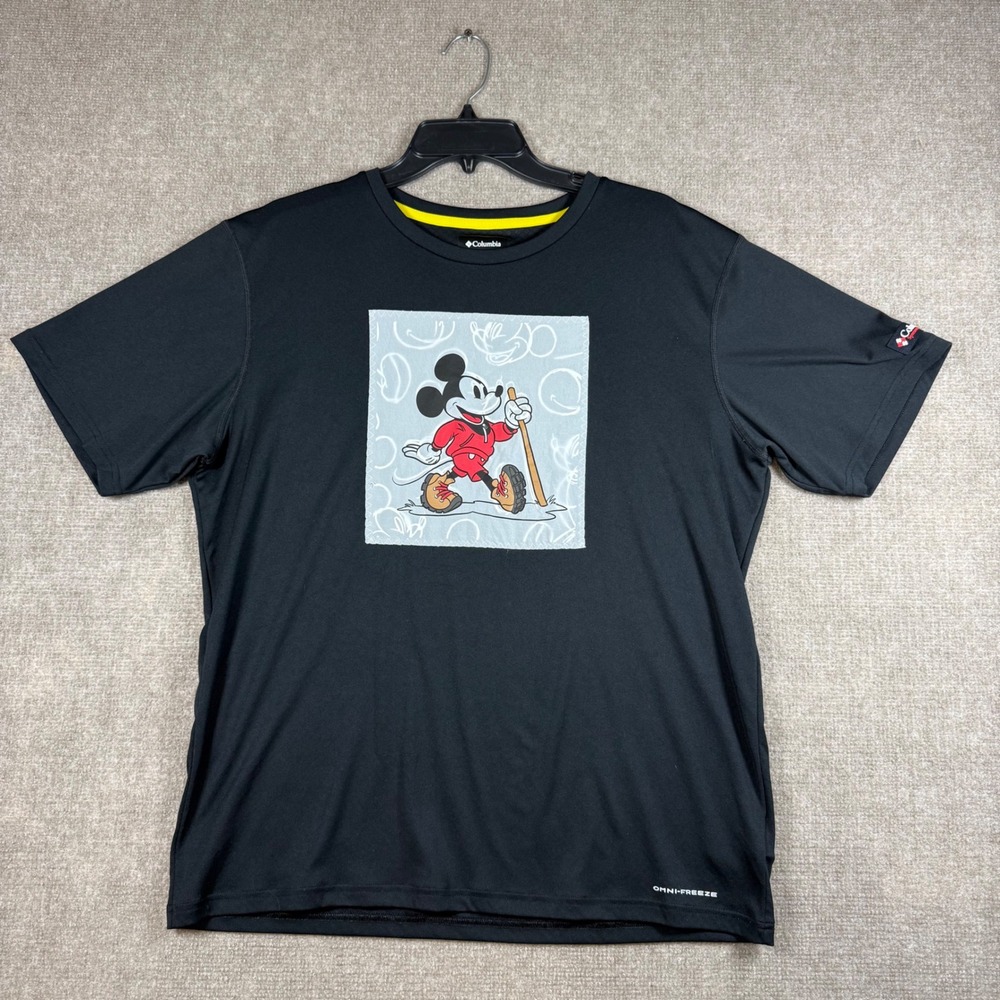 Columbia Black Mickey Mouse Graphic Short Sleeve Tee